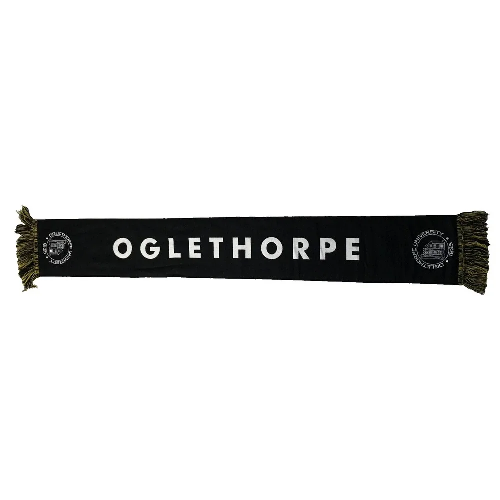 Diehard Scarf Oglethorpe University Unisex Black Yellow White Reversible‎ Fringe